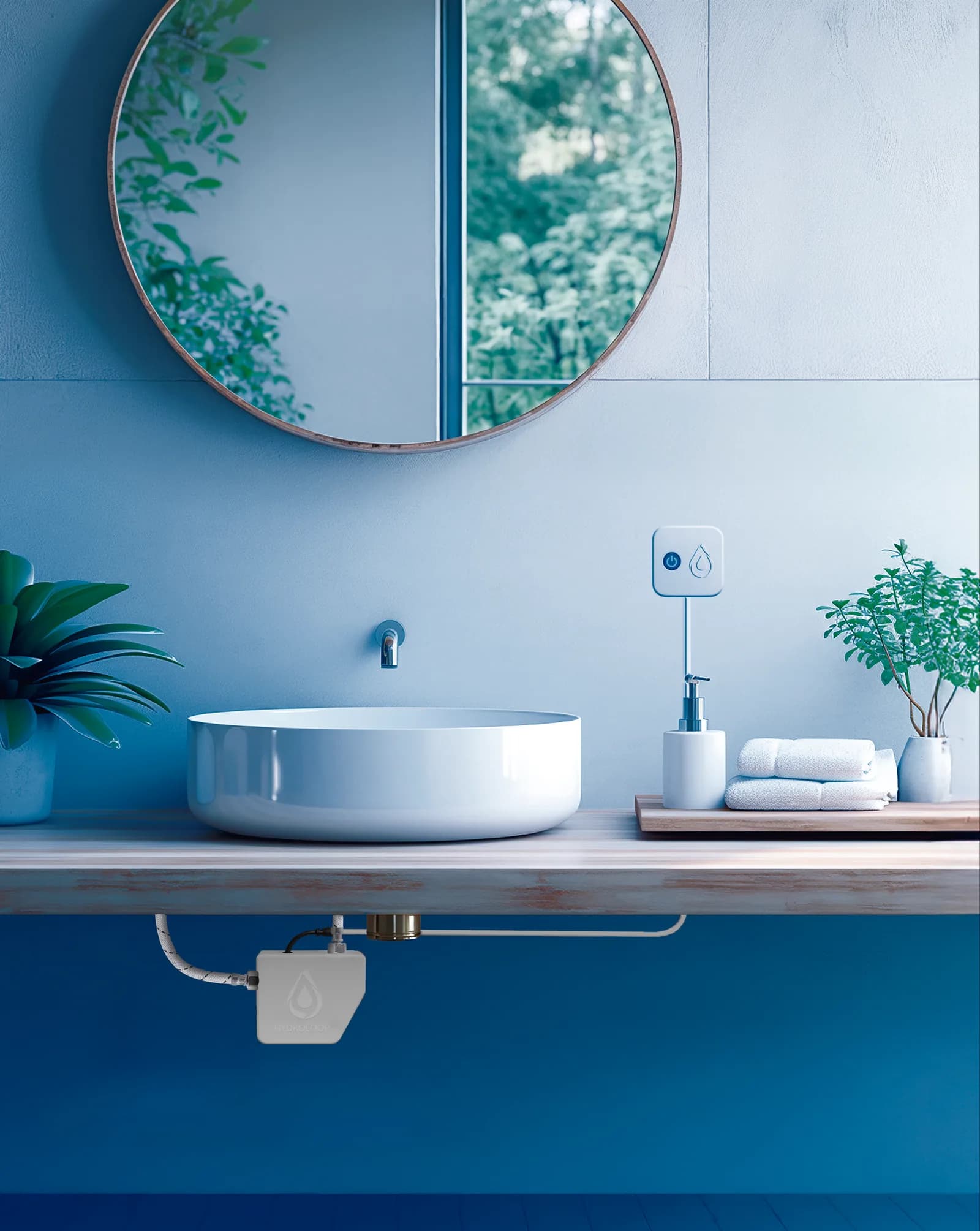 Bathroom with a Hydroloop unit installed